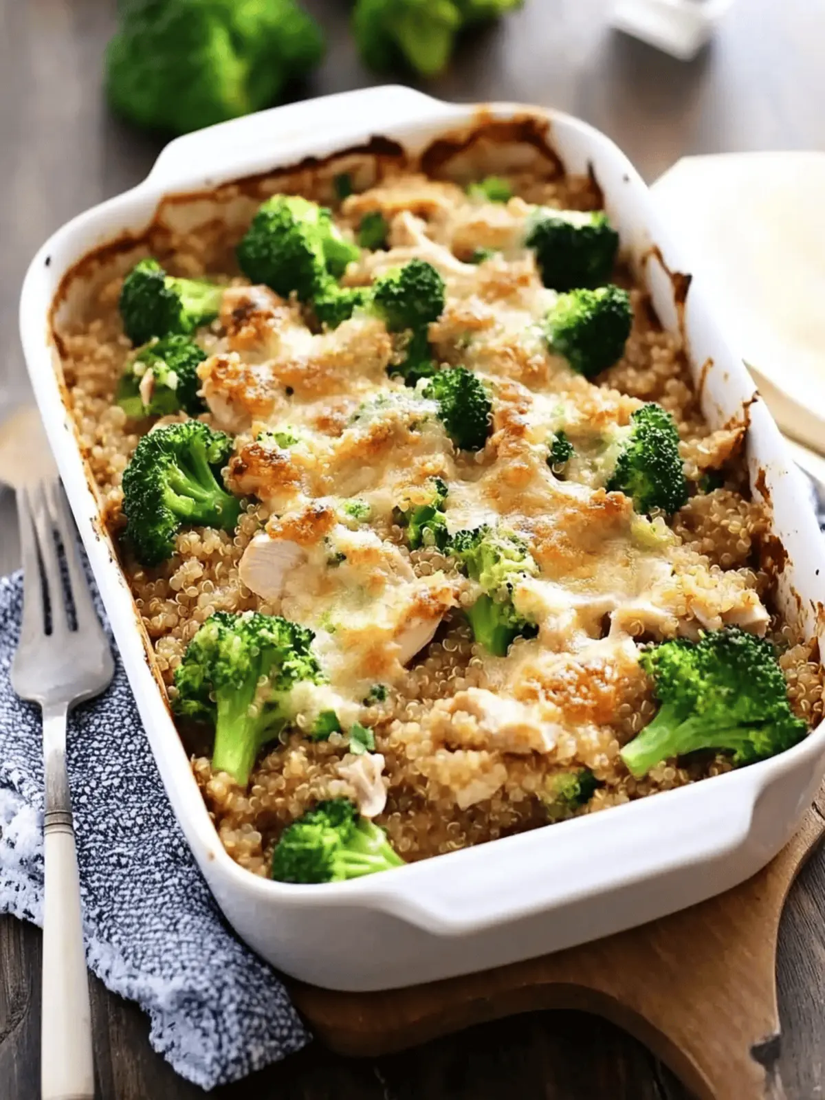 Creamy Chicken Quinoa and Broccoli Casserole