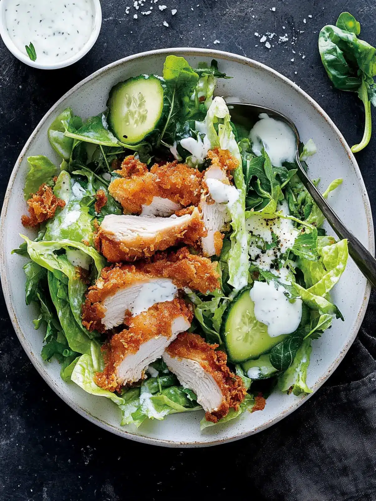 Southern Style Crispy Chicken Salad With Buttermilk Dressing