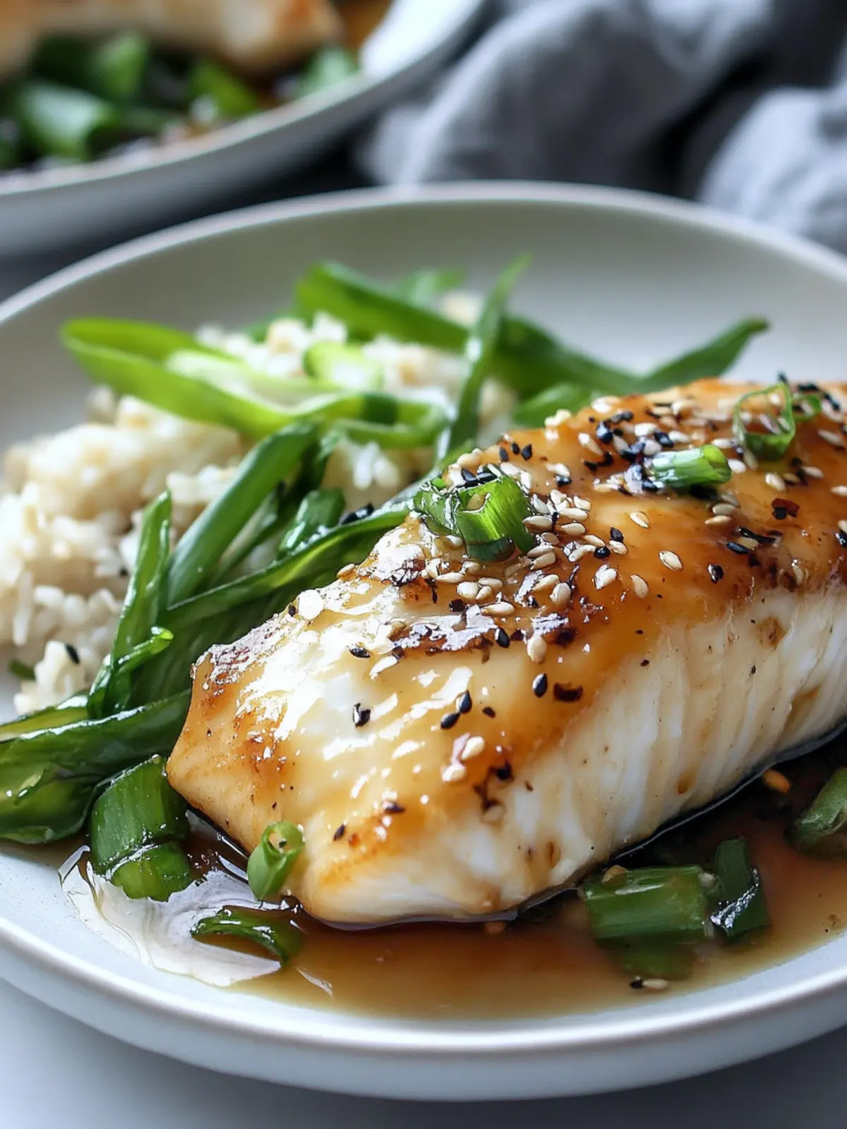 Miso Soy Glazed Halibut