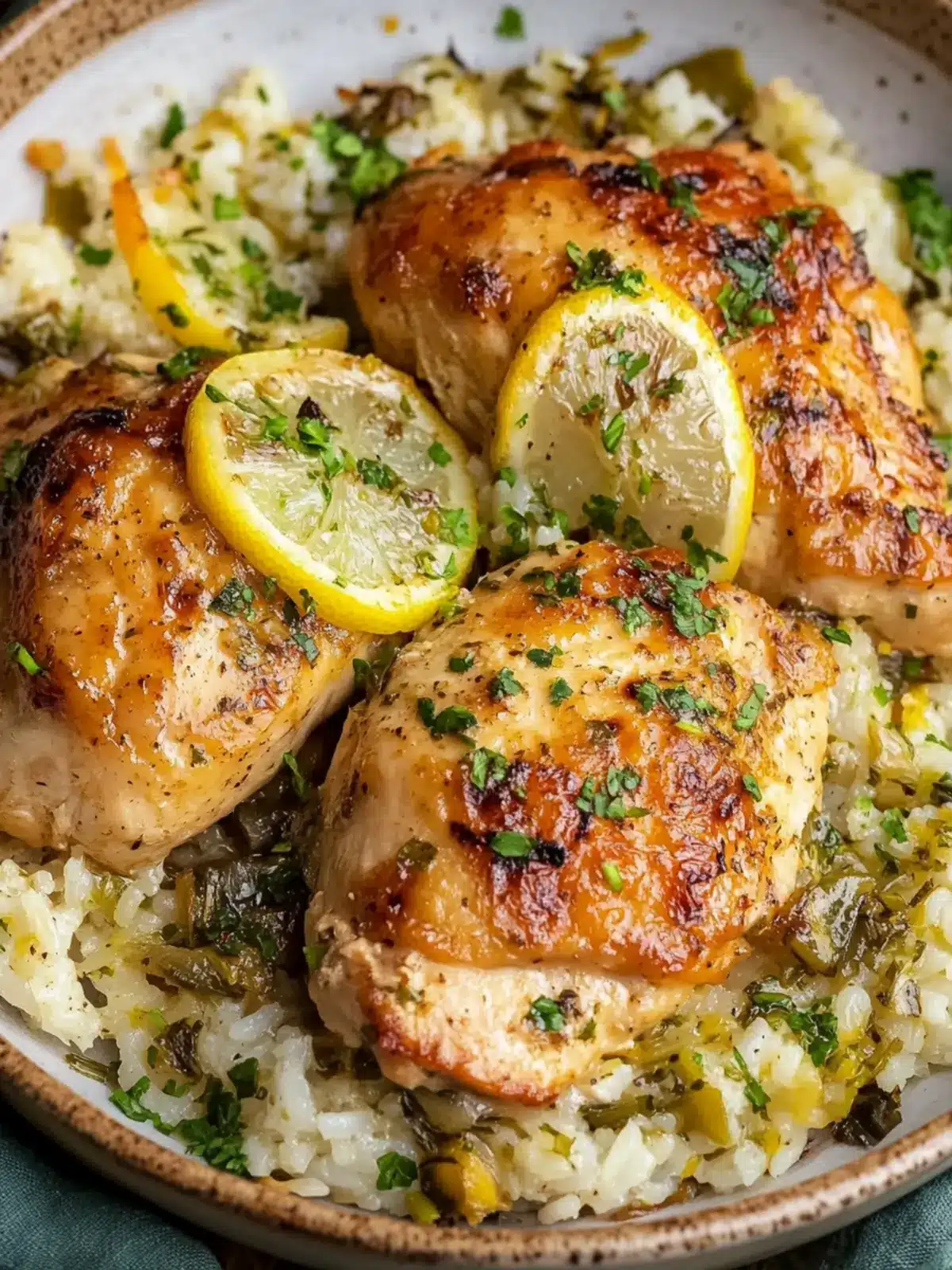 Air Fryer Greek Lemon Chicken and Rice Bake
