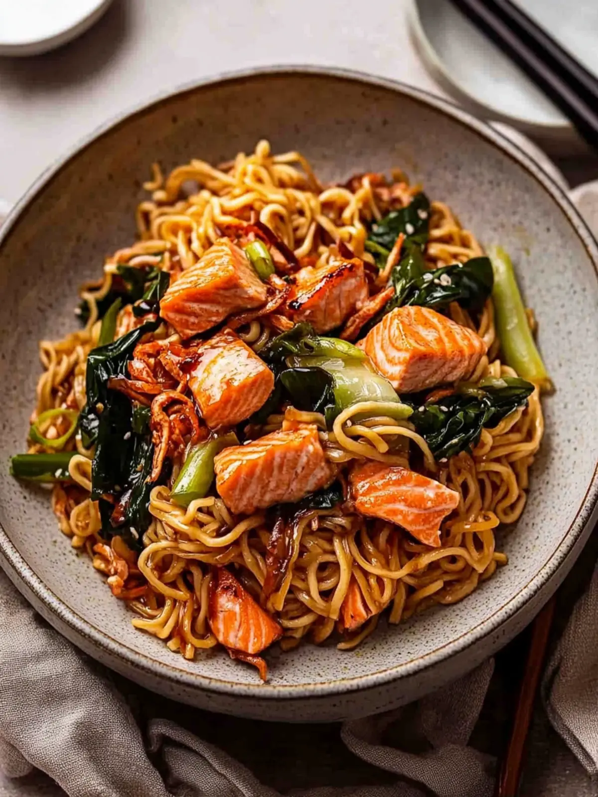 Teriyaki Salmon Noodles