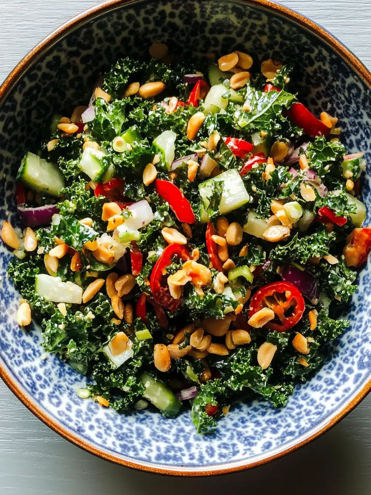 Roasted Peanut Kale Crunch Salad
