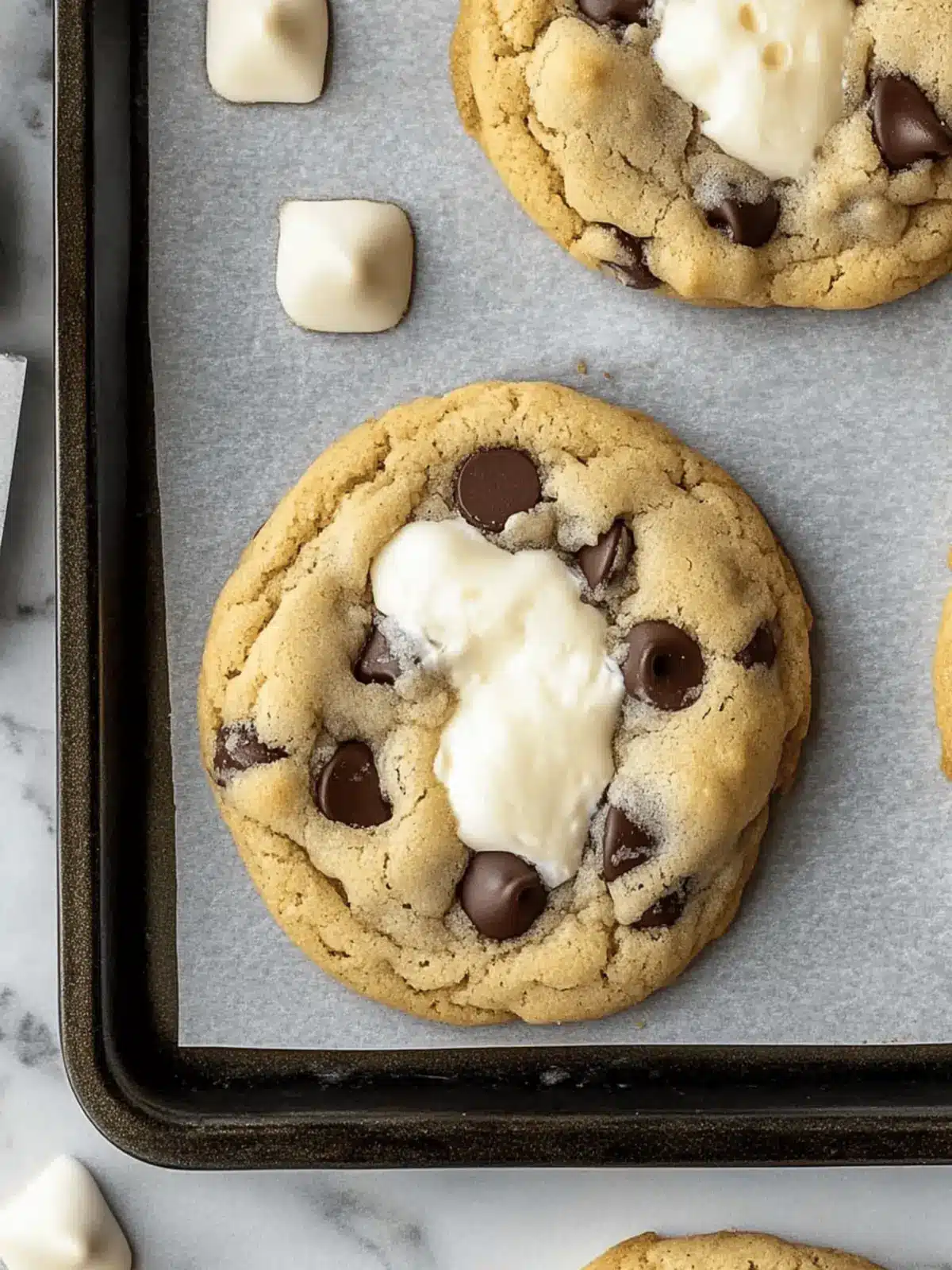 Fluffernutter-Stuffed Chocolate Chip Cookies