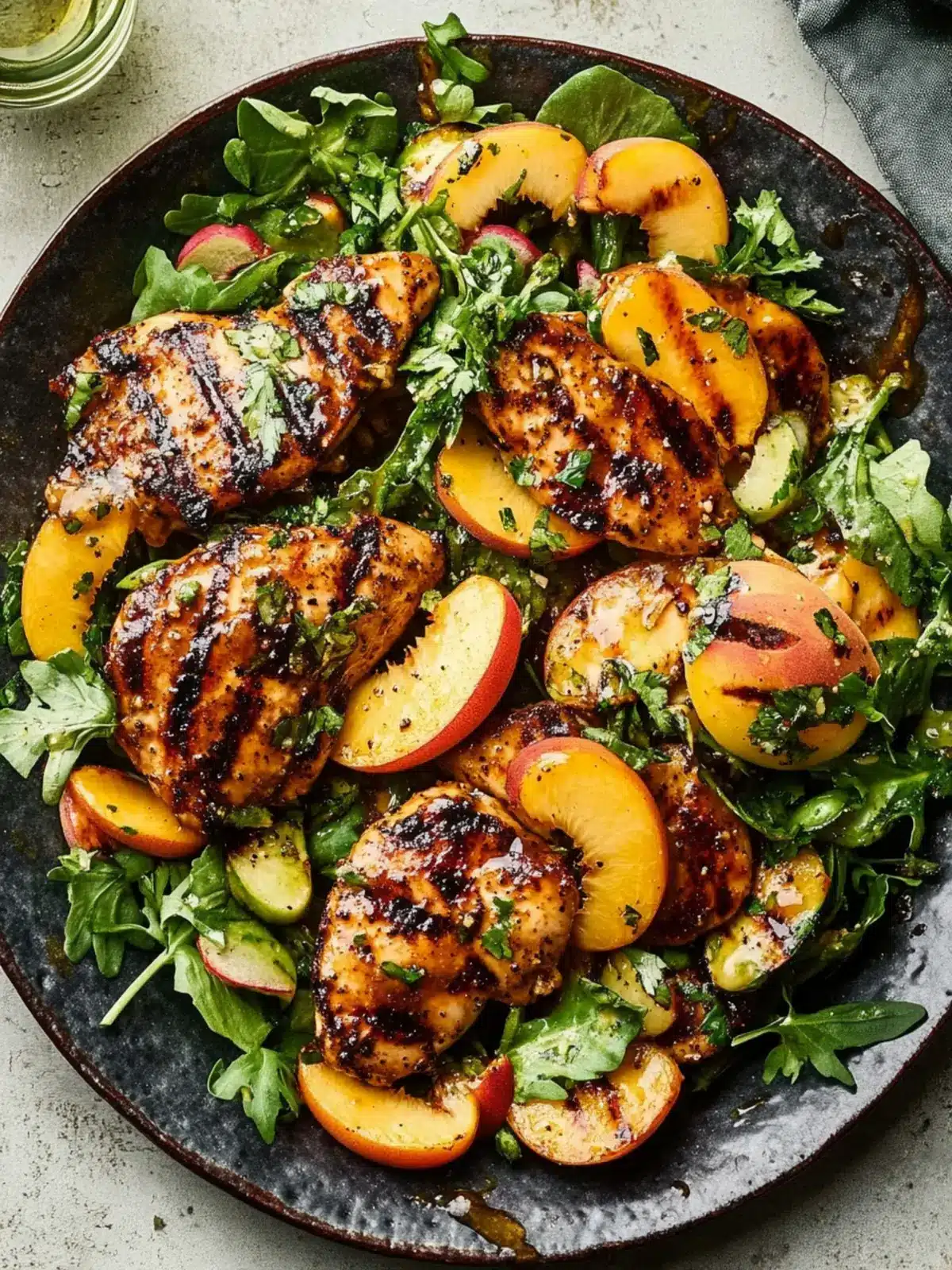Grilled Honey Mustard Chicken with Peach Salad