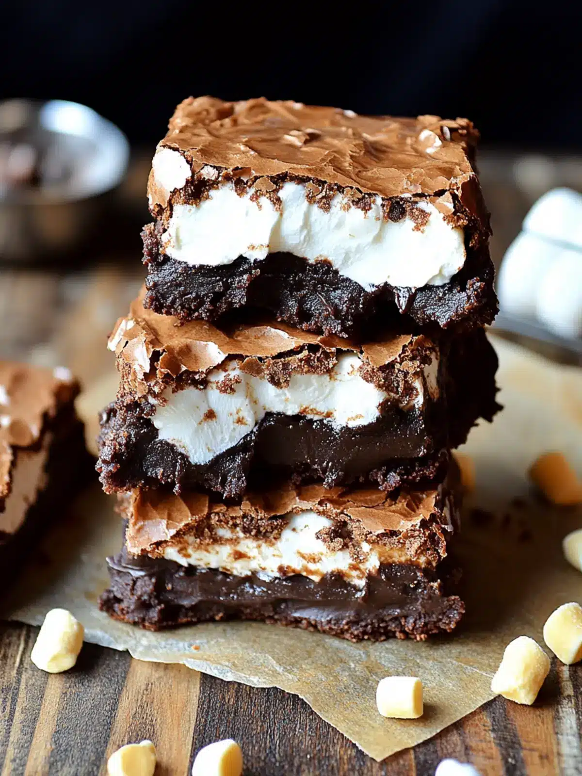 Flourless Marshmallow Crunch Brownies