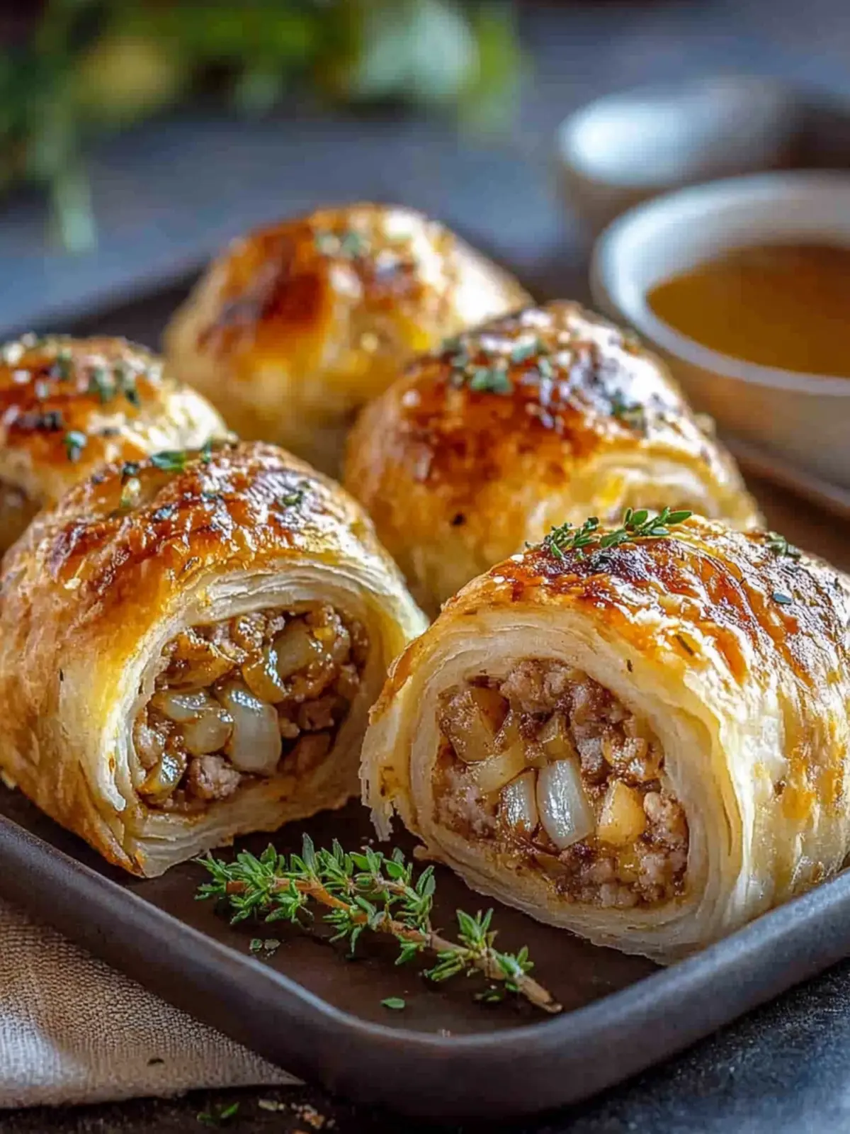 Savory French Onion Sausage Rolls