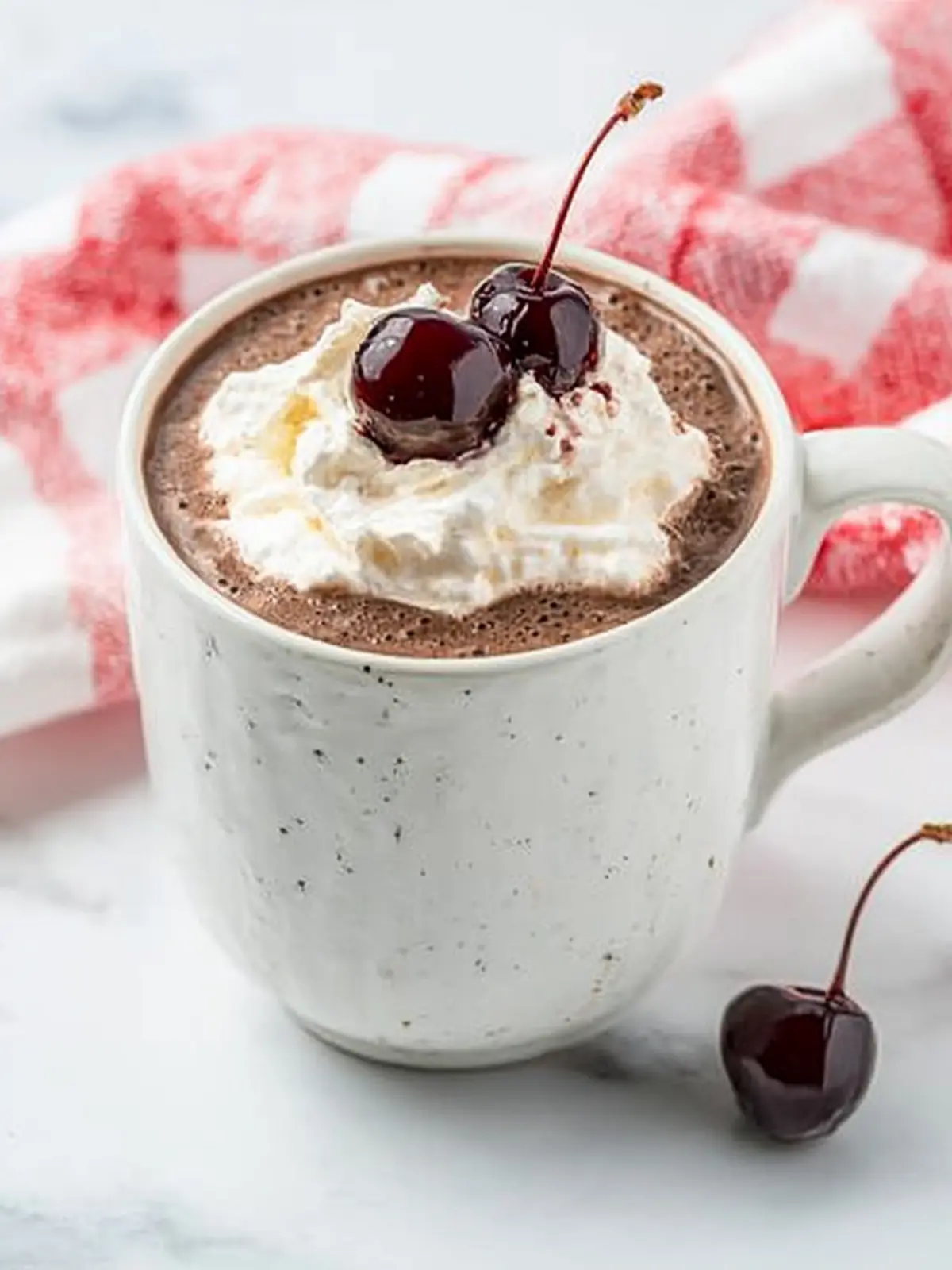 Chocolate Cherry Covered Hot Chocolate