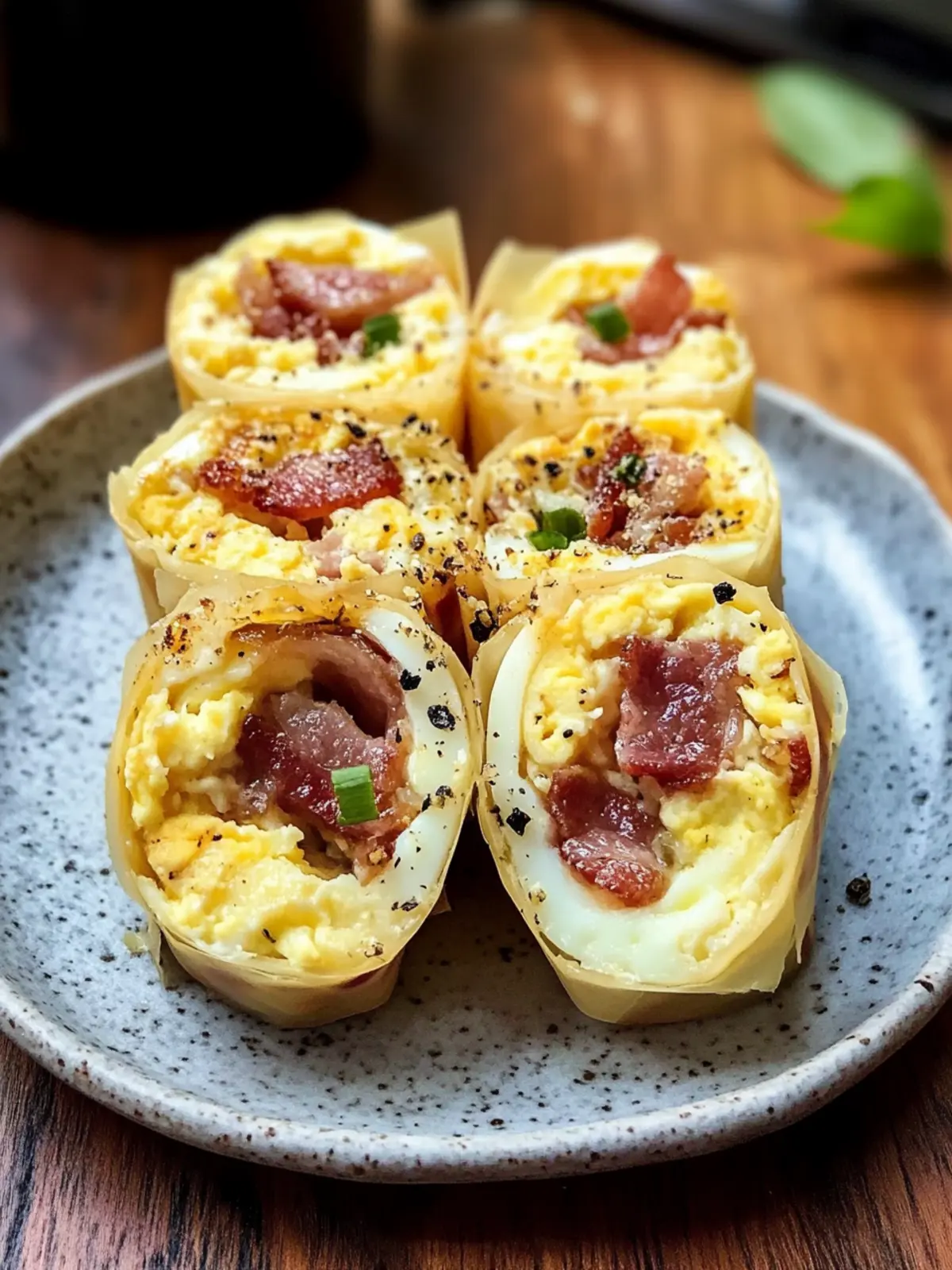 Bacon Egg & Cheese Rice Paper Spiral