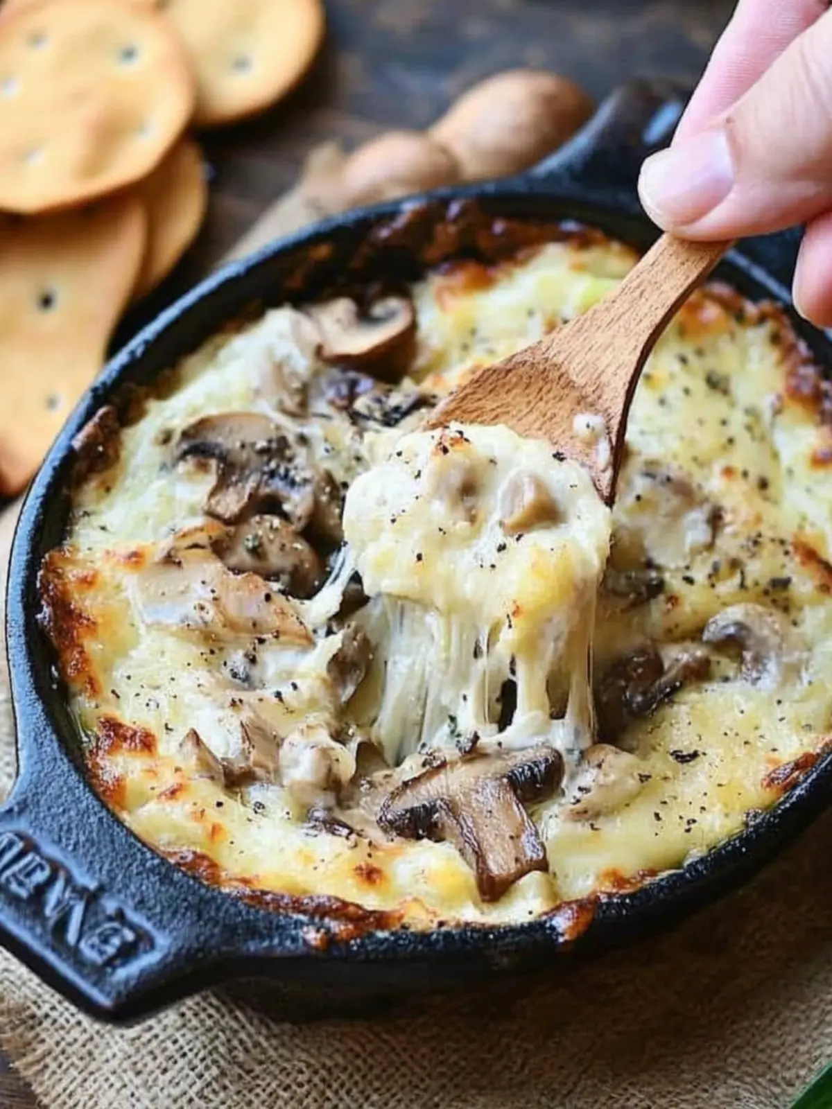 Mushroom Leek and Gruyere Cheese Dip