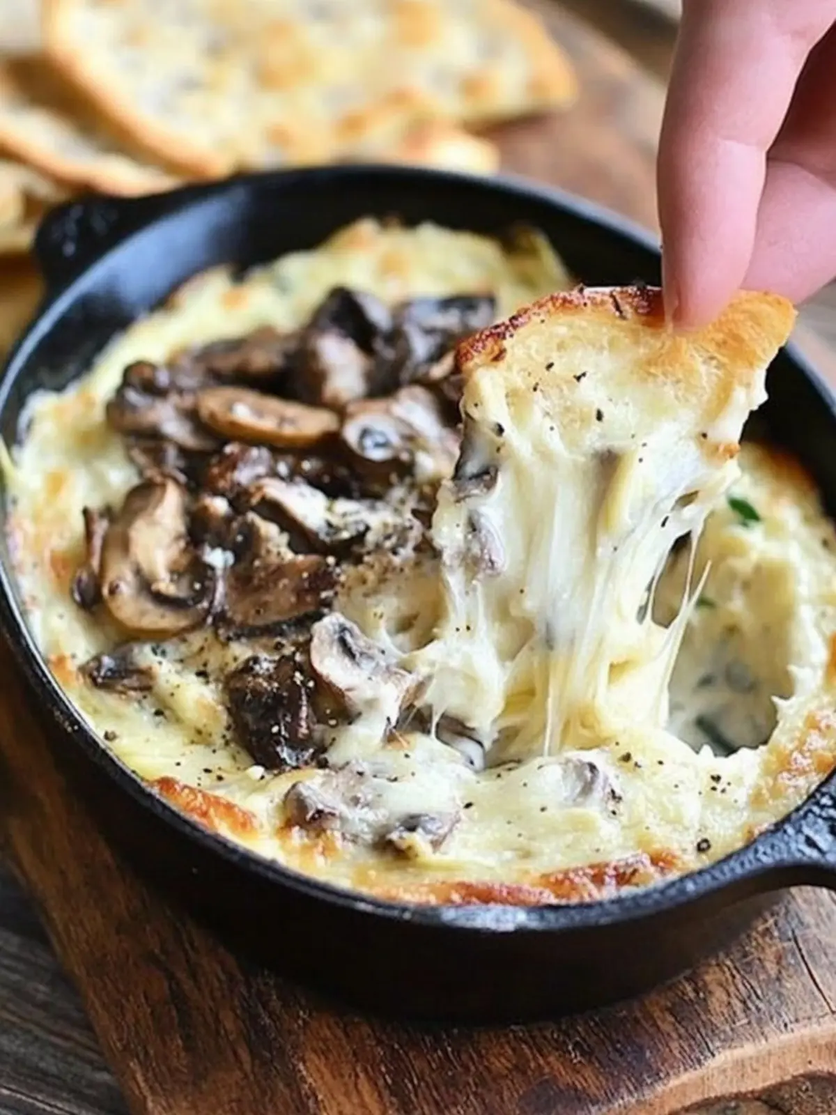 Mushroom Leek and Gruyere Cheese Dip