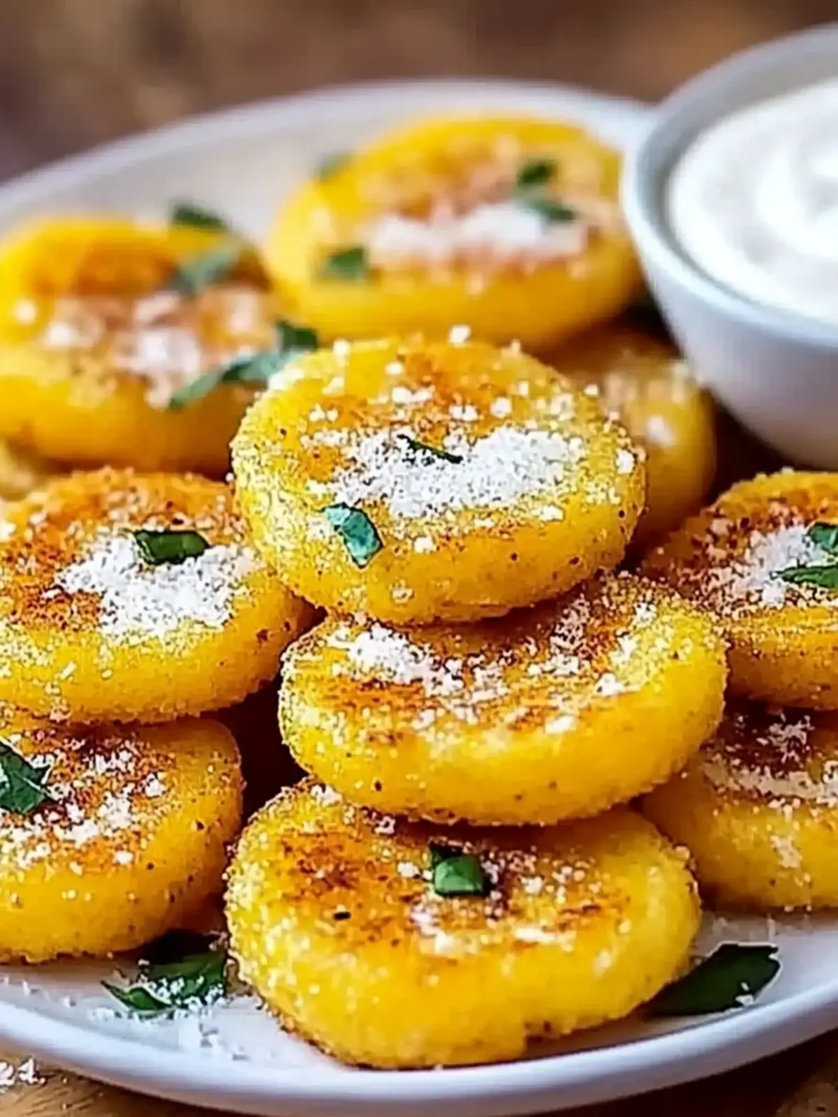 Baked Crispy Parmesan Polenta Rounds