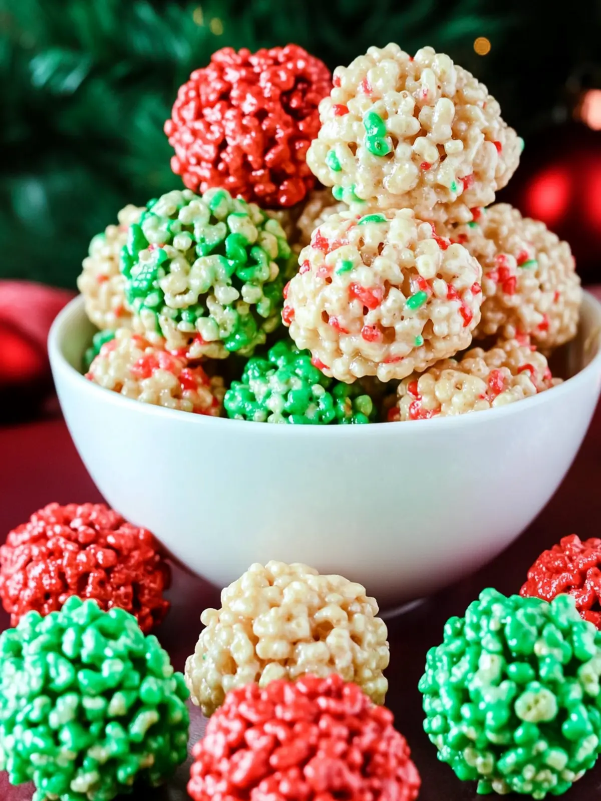 Christmas Rice Krispie Treat Bites