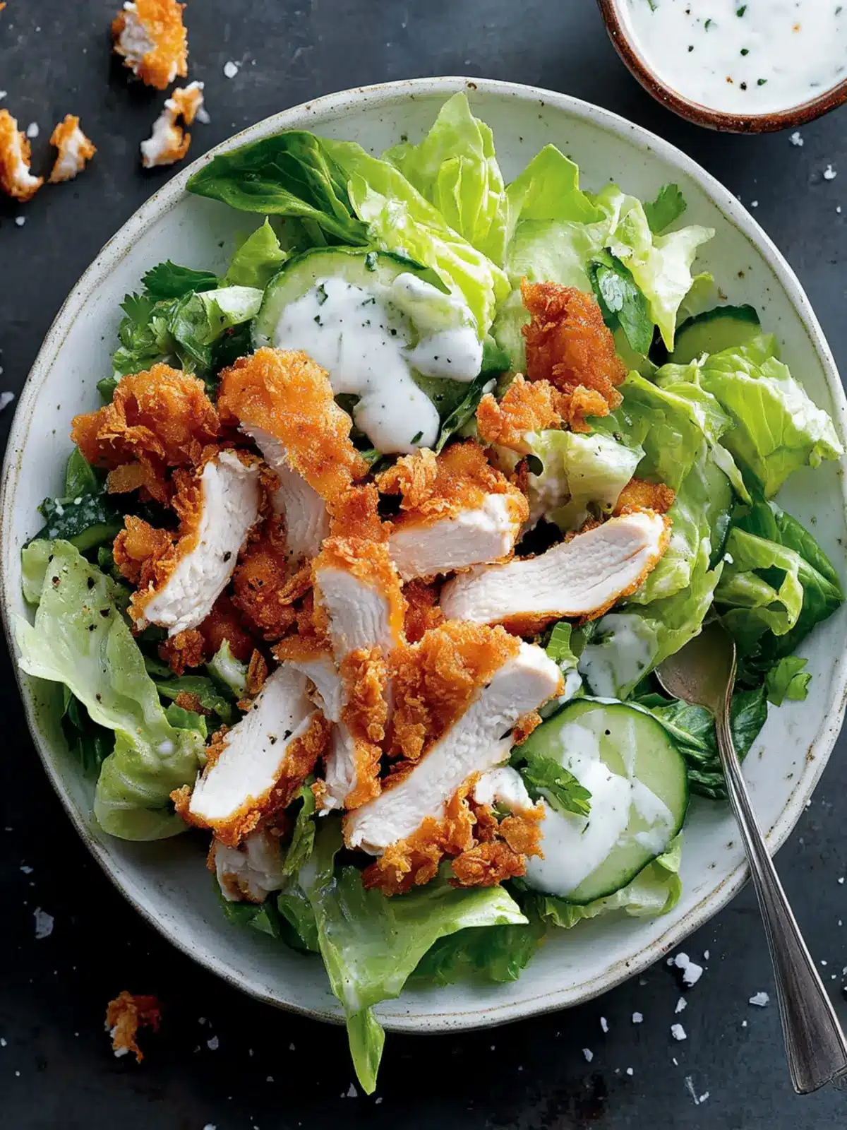 Southern Style Crispy Chicken Salad With Buttermilk Dressing