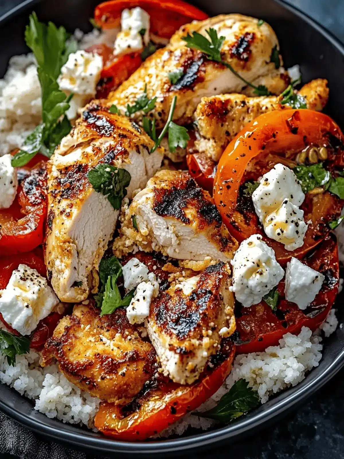 Baked Chicken with Crispy Feta & Vinaigrette
