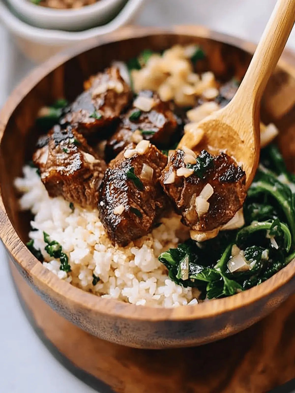 Steak Bites with Miso Ginger Dressing