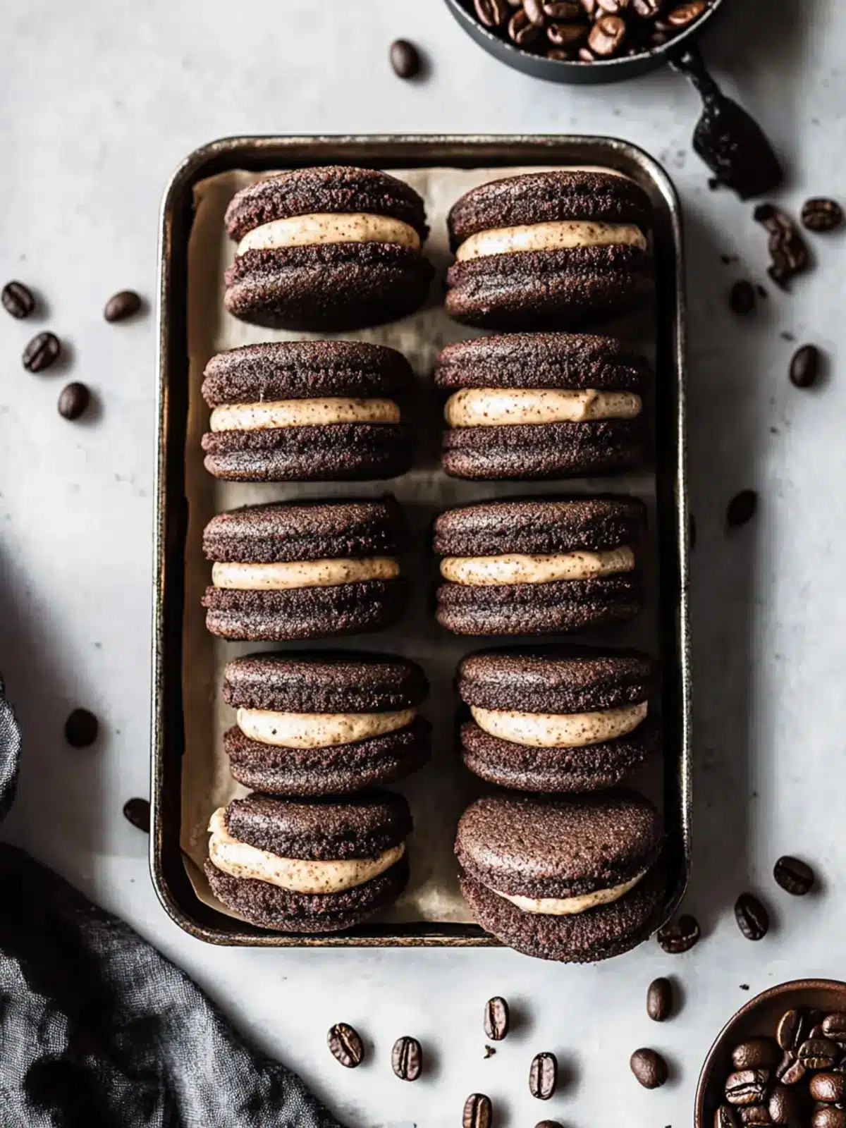 Chocolate Coffee Mascarpone Sandwich Cookies