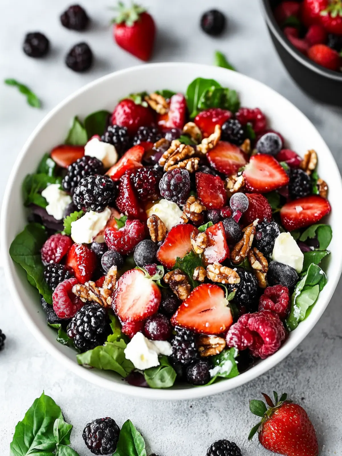 Roasted Triple Berry Salad with Honey Citrus Vinaigrette