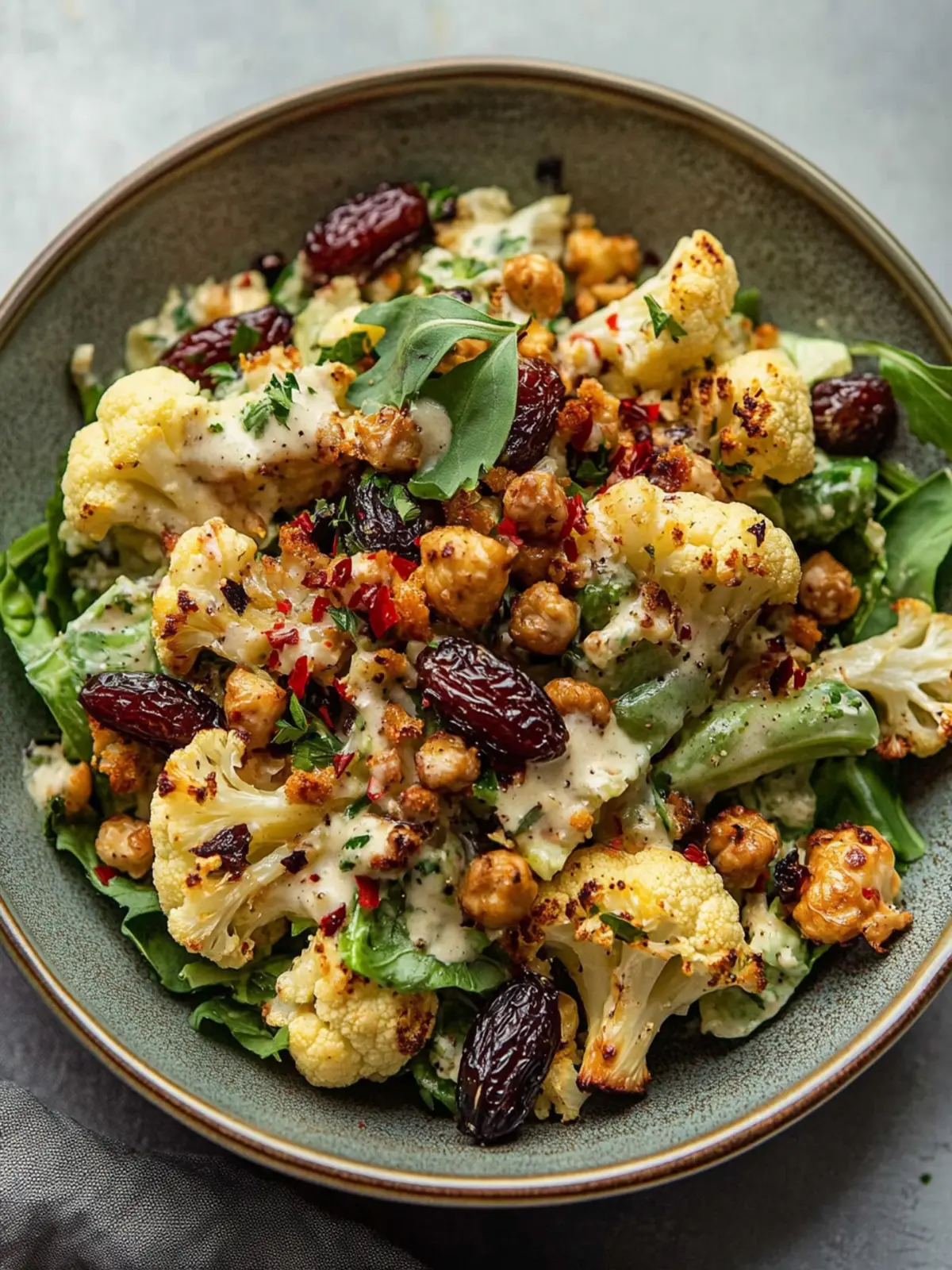 Roasted Cauliflower Date Salad