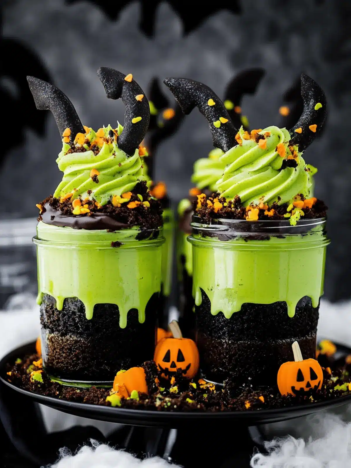 Witches Brew Halloween Cake Jars