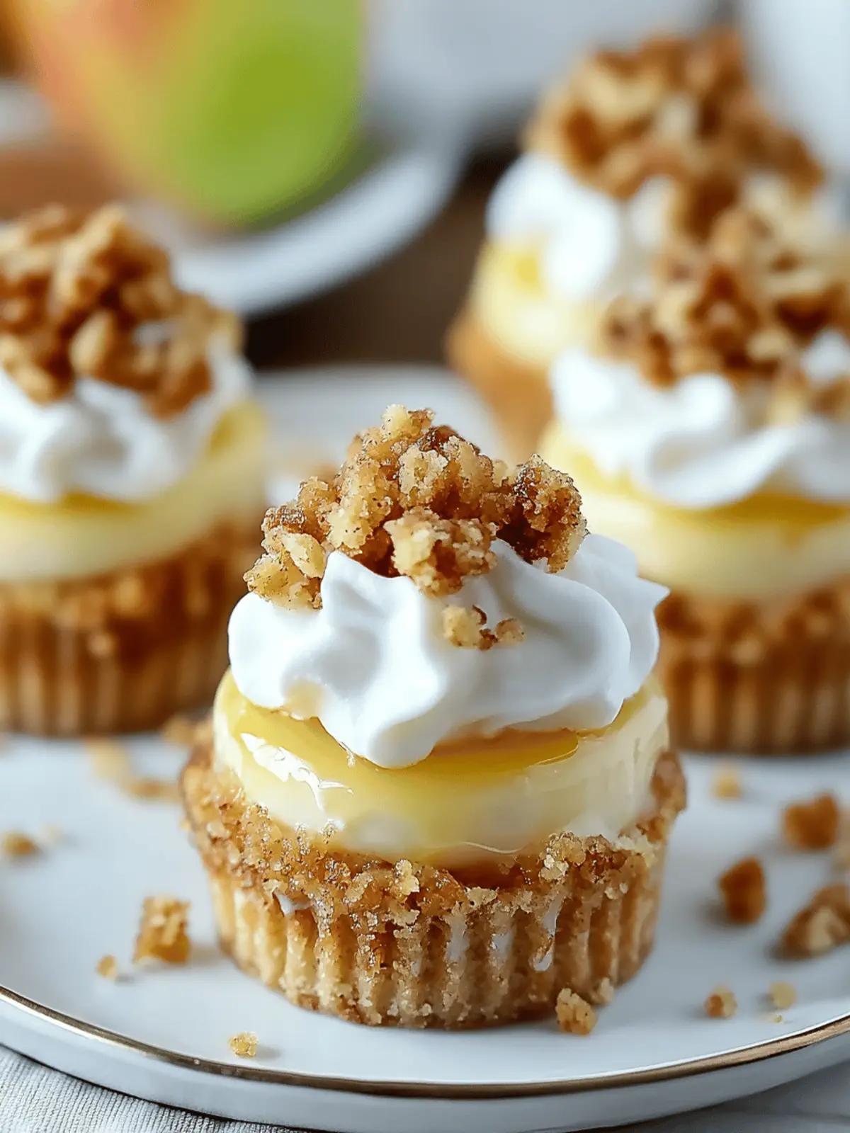 Easy Apple Crisp Mini Cheesecakes