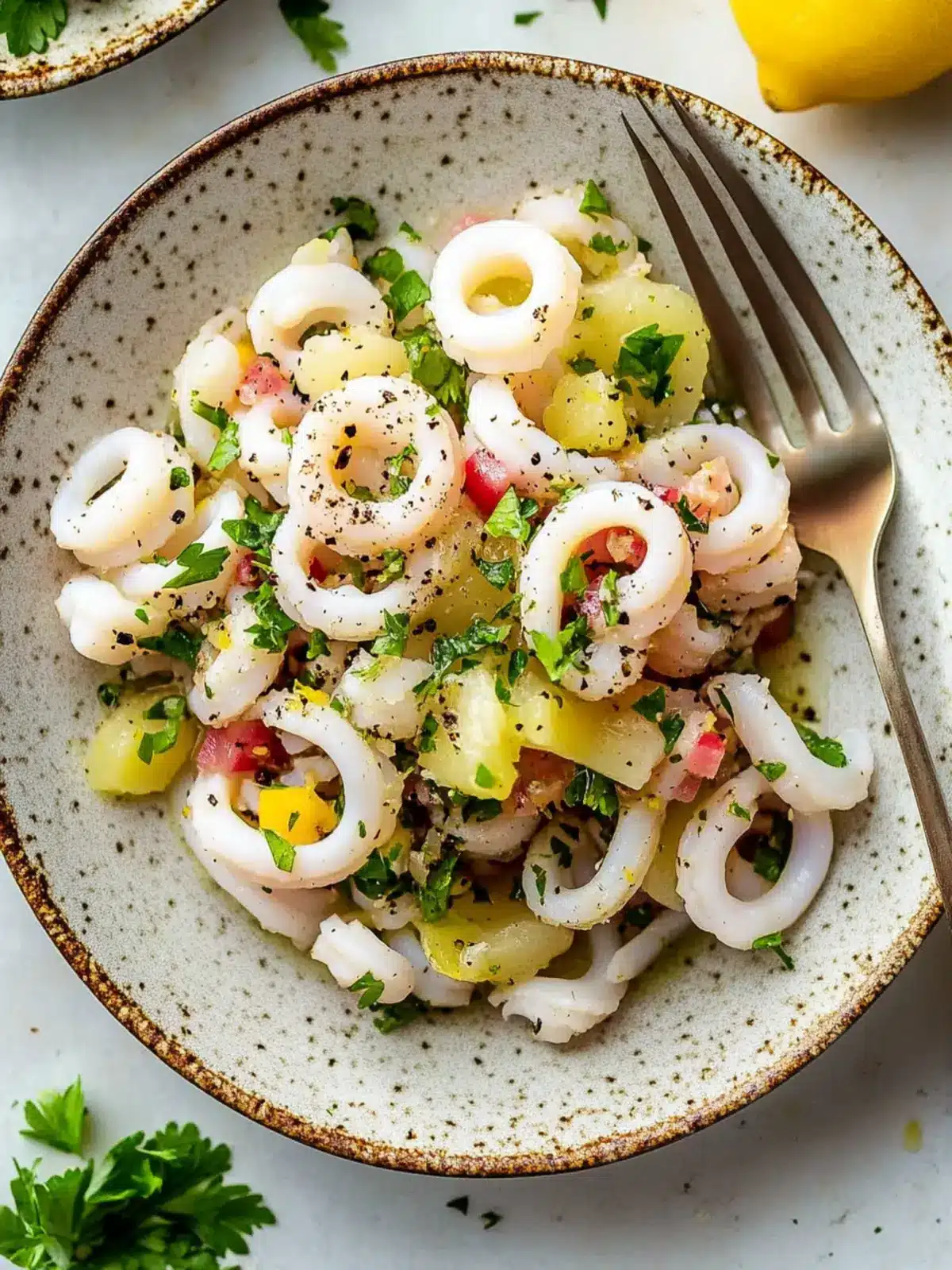 Chilled Calamari Salad with Lemon and Parsley