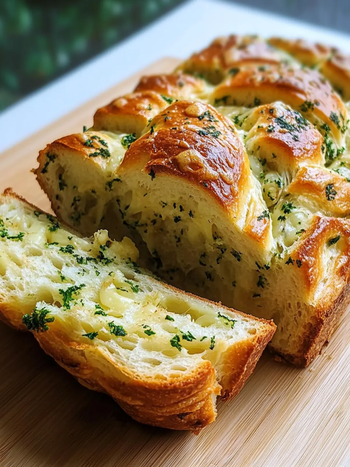 Swirled Garlic Herb and Cheese Bread