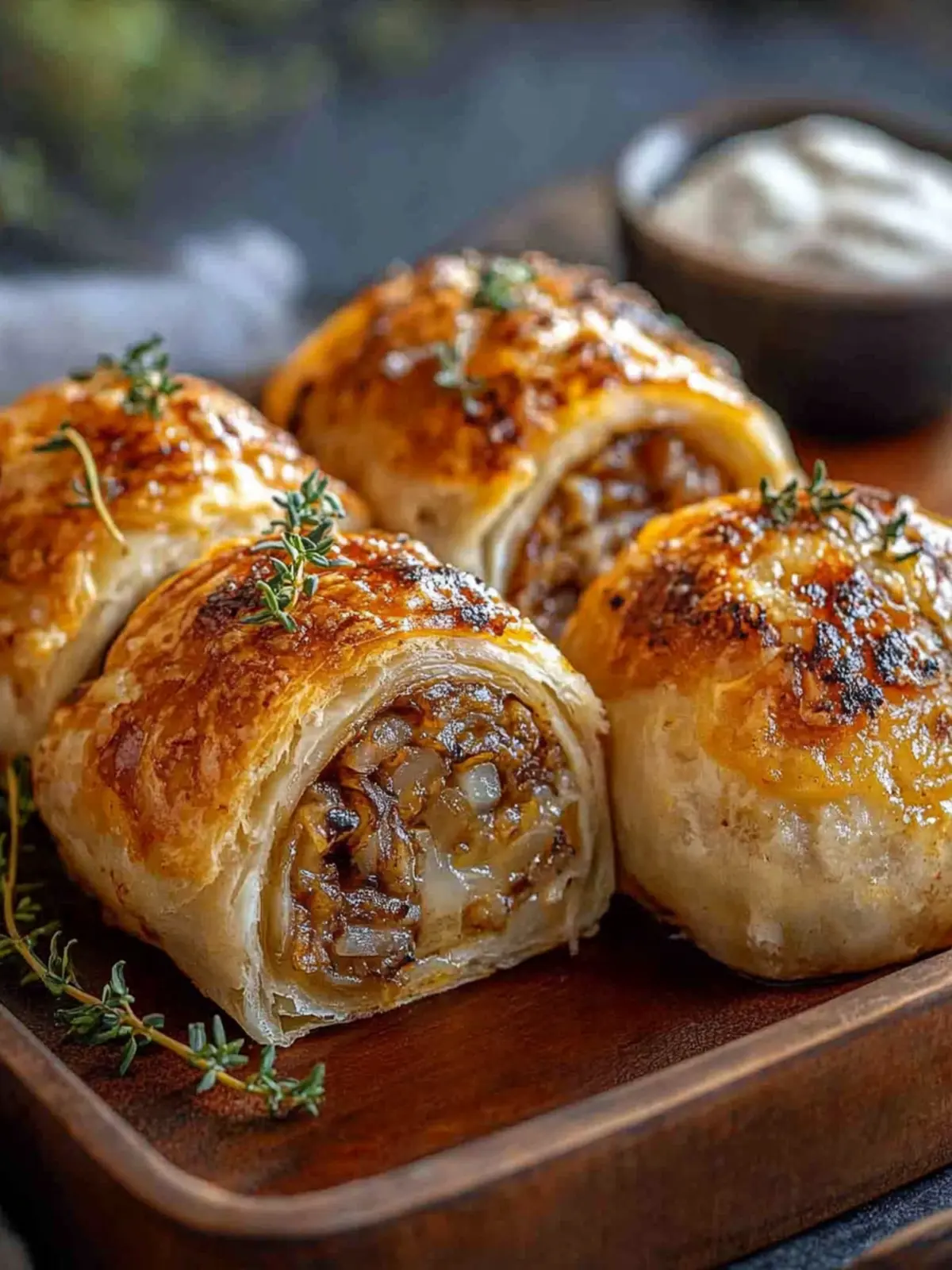 Savory French Onion Sausage Rolls