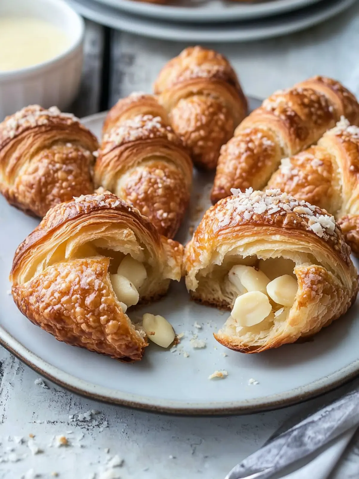 Twice Baked Macadamia Coconut Croissants
