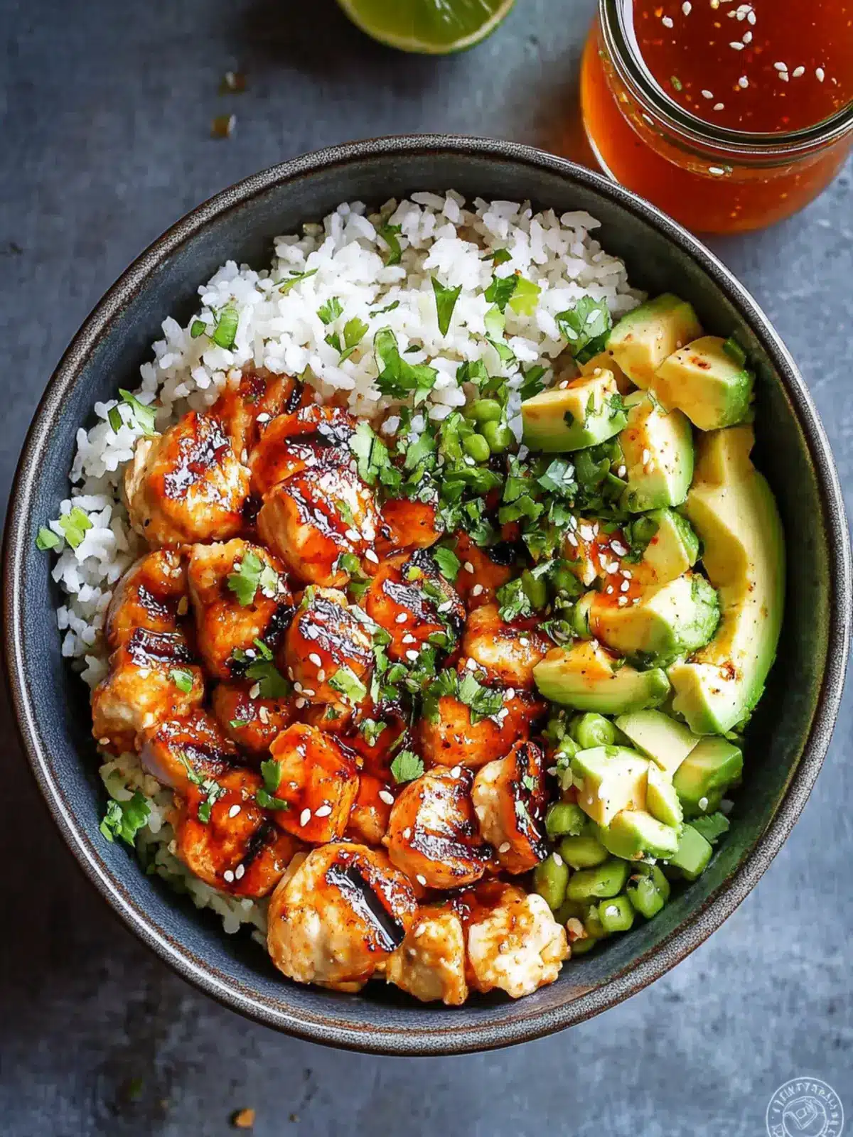 Grilled Honey Sriracha Rice Bowl