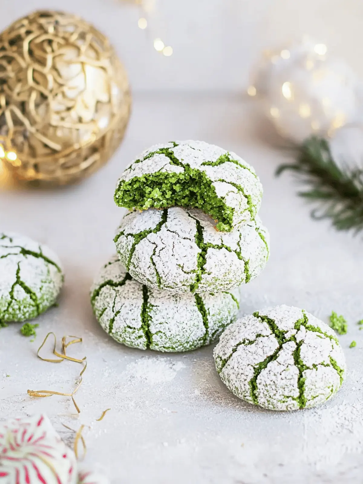 Pandan Crinkle Cookies