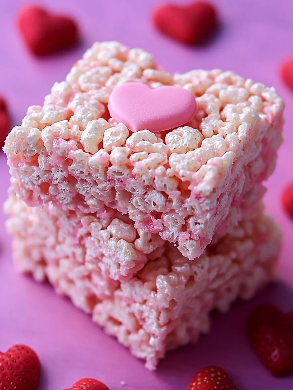 Strawberry Valentine Rice Krispie Treats