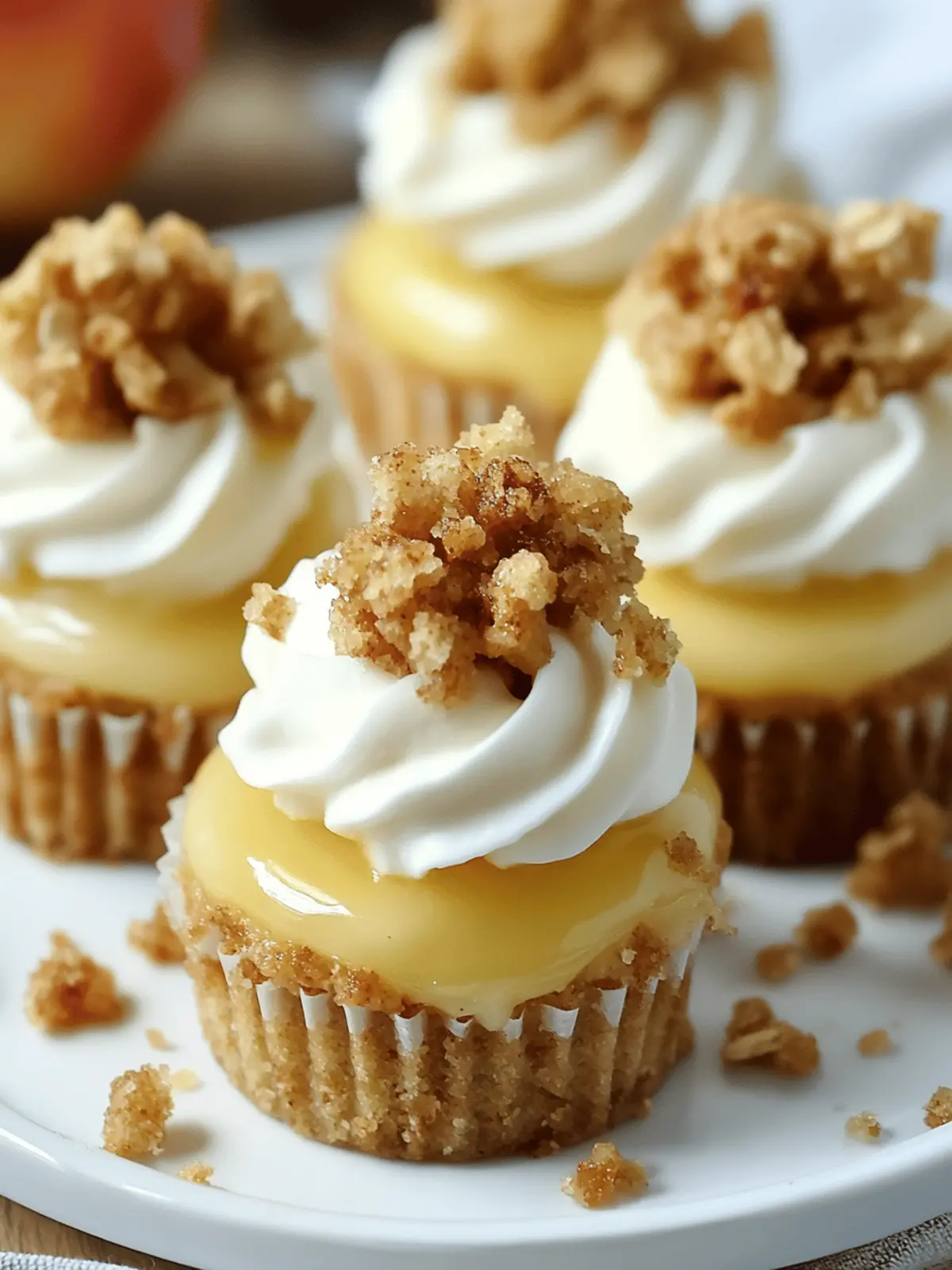Easy Apple Crisp Mini Cheesecakes