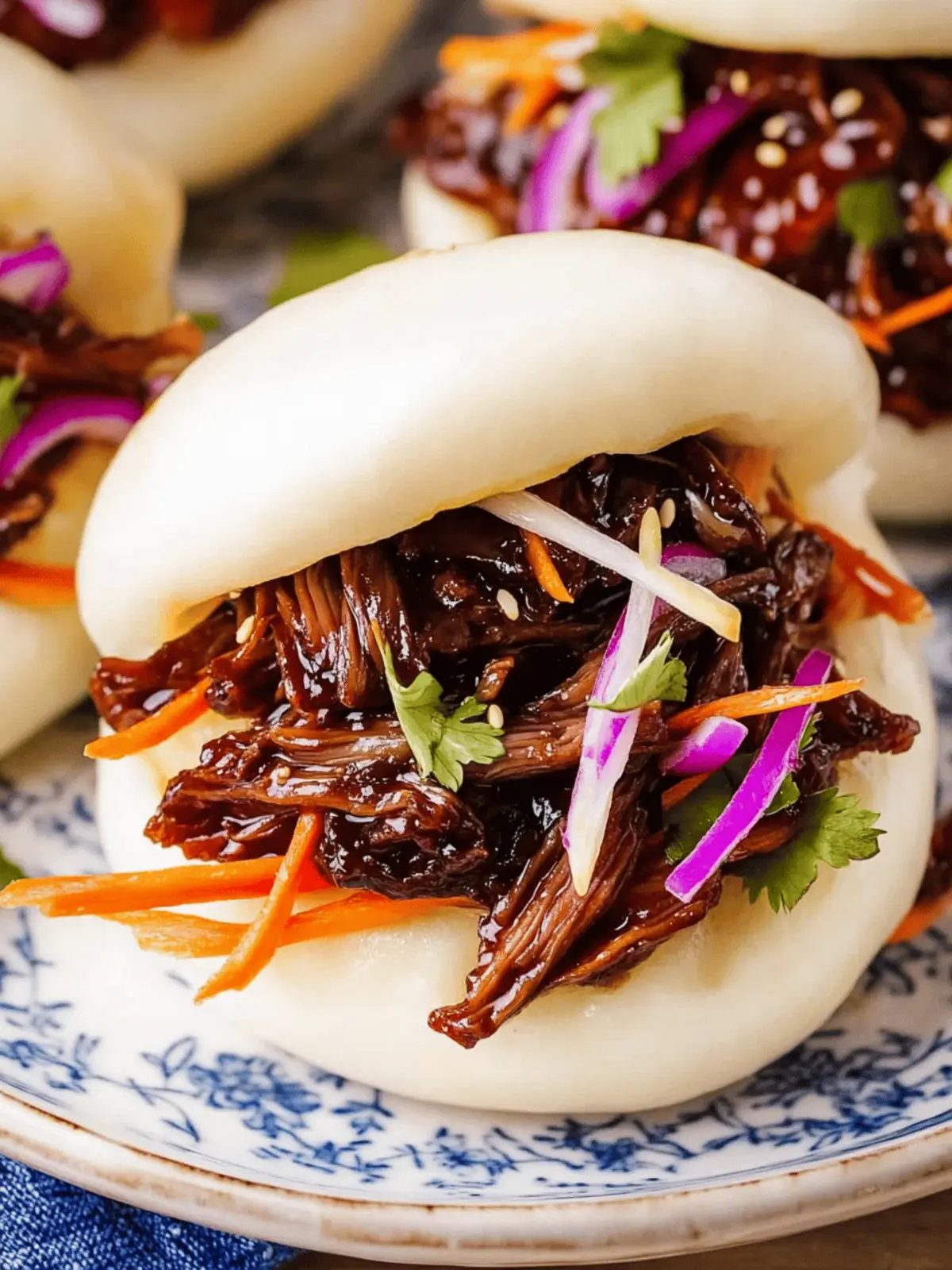 Sweet & Spicy Soy Braised Short Rib Steamed Buns (Bao)