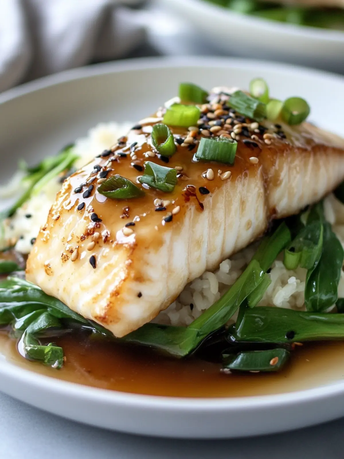 Miso Soy Glazed Halibut