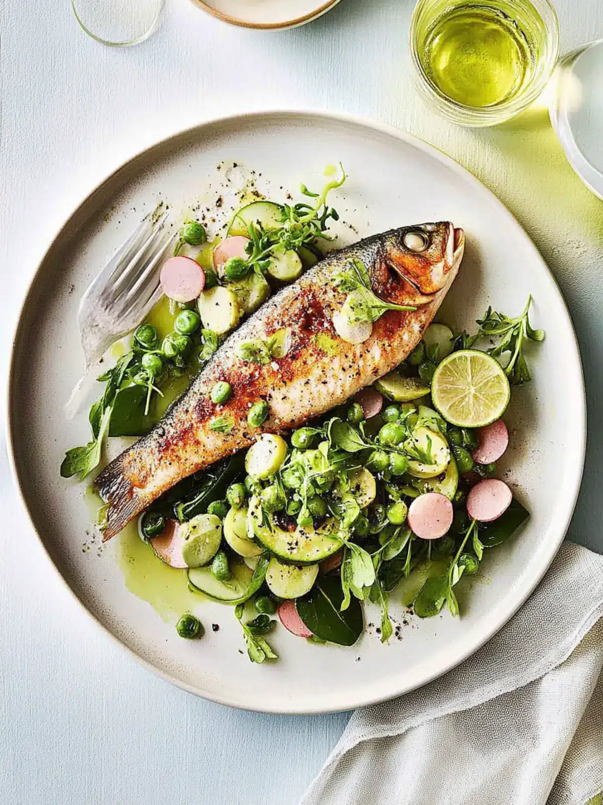 Crispy-Skinned Snapper with a Spring Salad