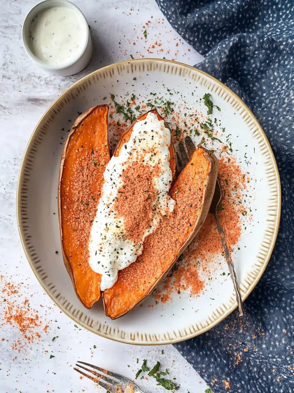 Air Fryer Baked Sweet Potatoes With Greek Yogurt