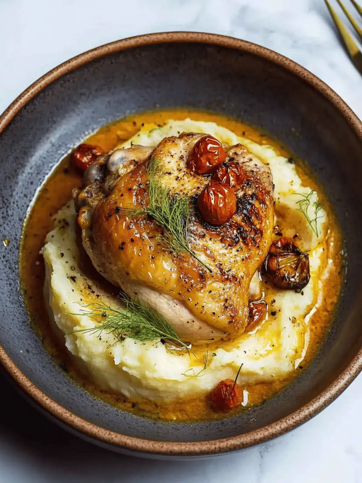 Savory Roast Chicken and Fennel with Creamy Mashed Potatoes