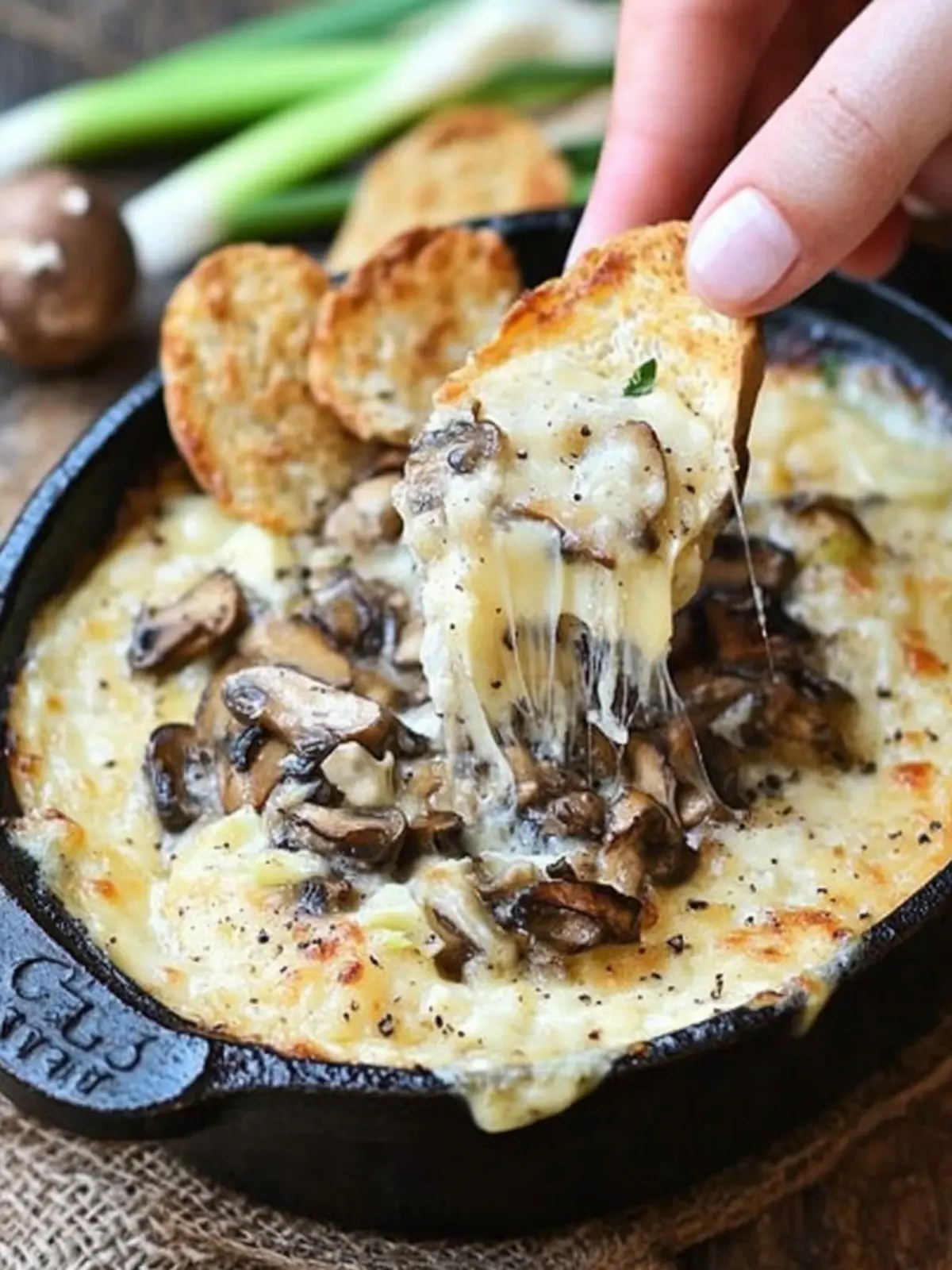 Mushroom Leek and Gruyere Cheese Dip