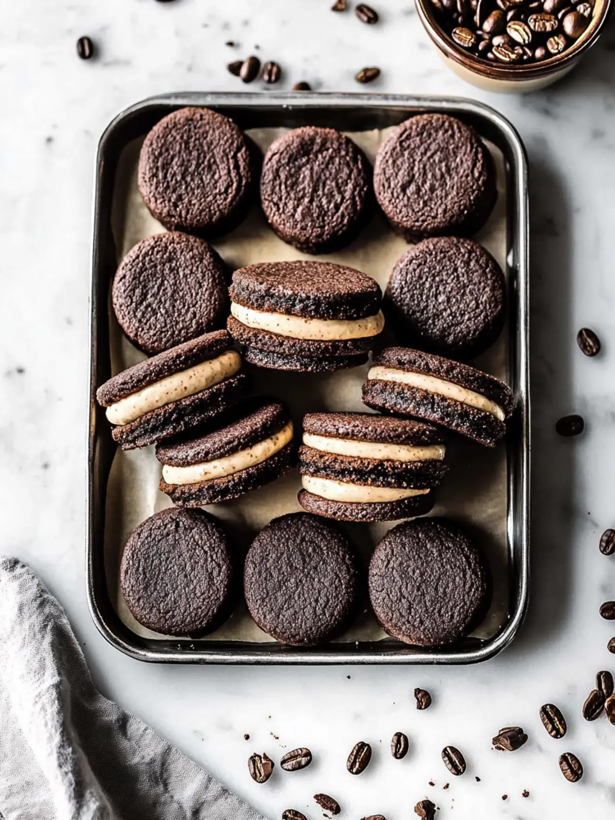 Chocolate Coffee Mascarpone Sandwich Cookies