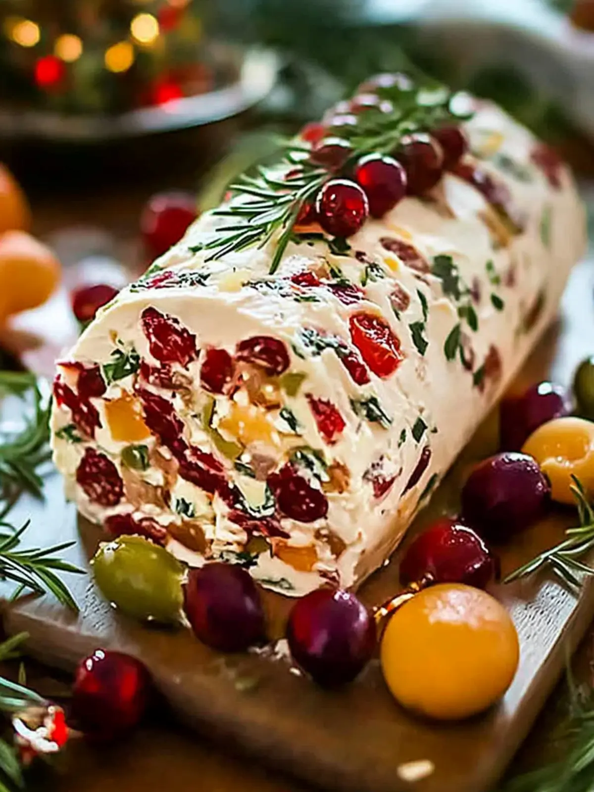 Holiday Antipasto Cheese Log