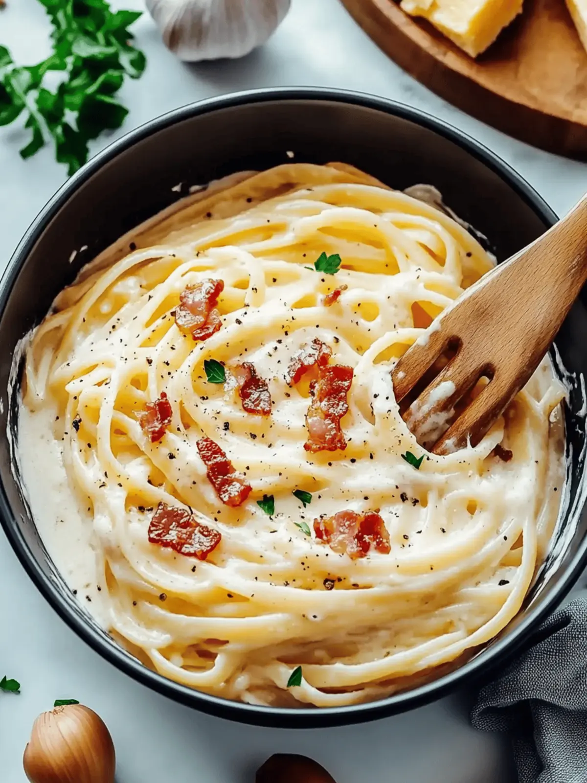 Creamy Bacon Carbonara Pasta