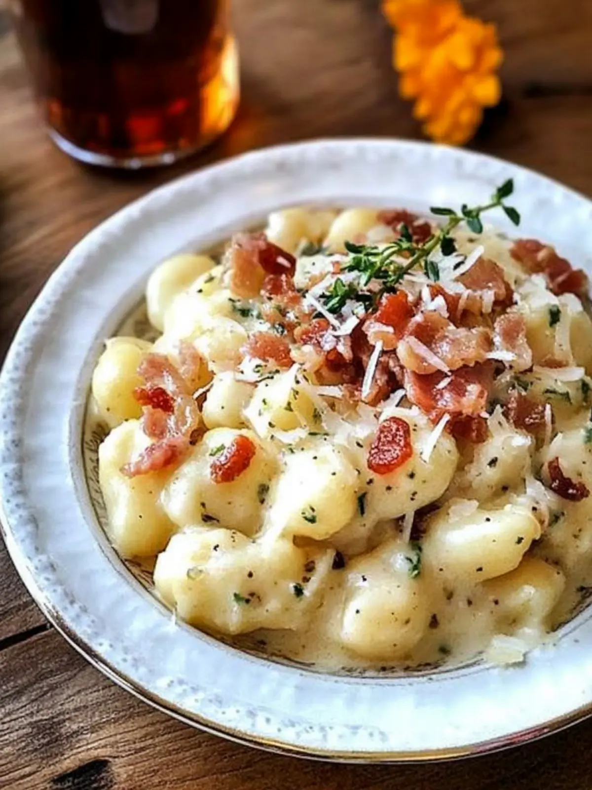 Gnocchi with Bacon Cream Sauce