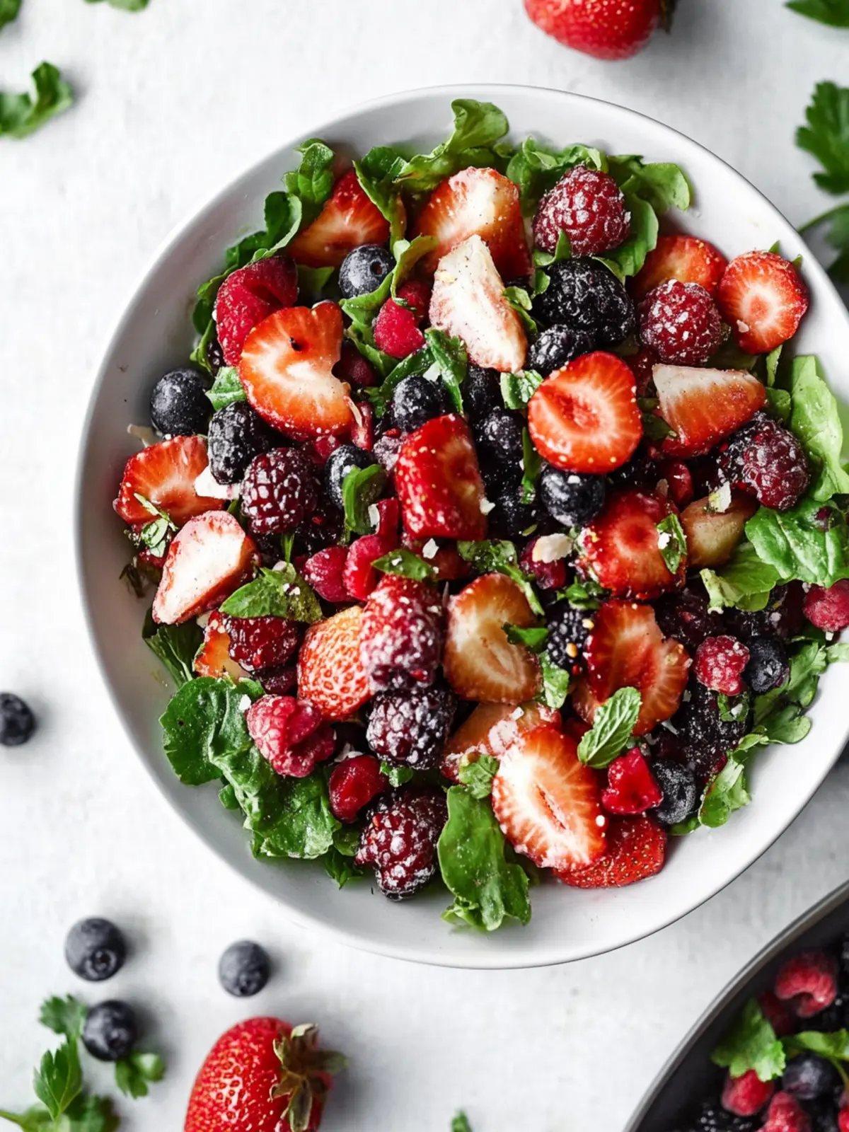 Roasted Triple Berry Salad with Honey Citrus Vinaigrette