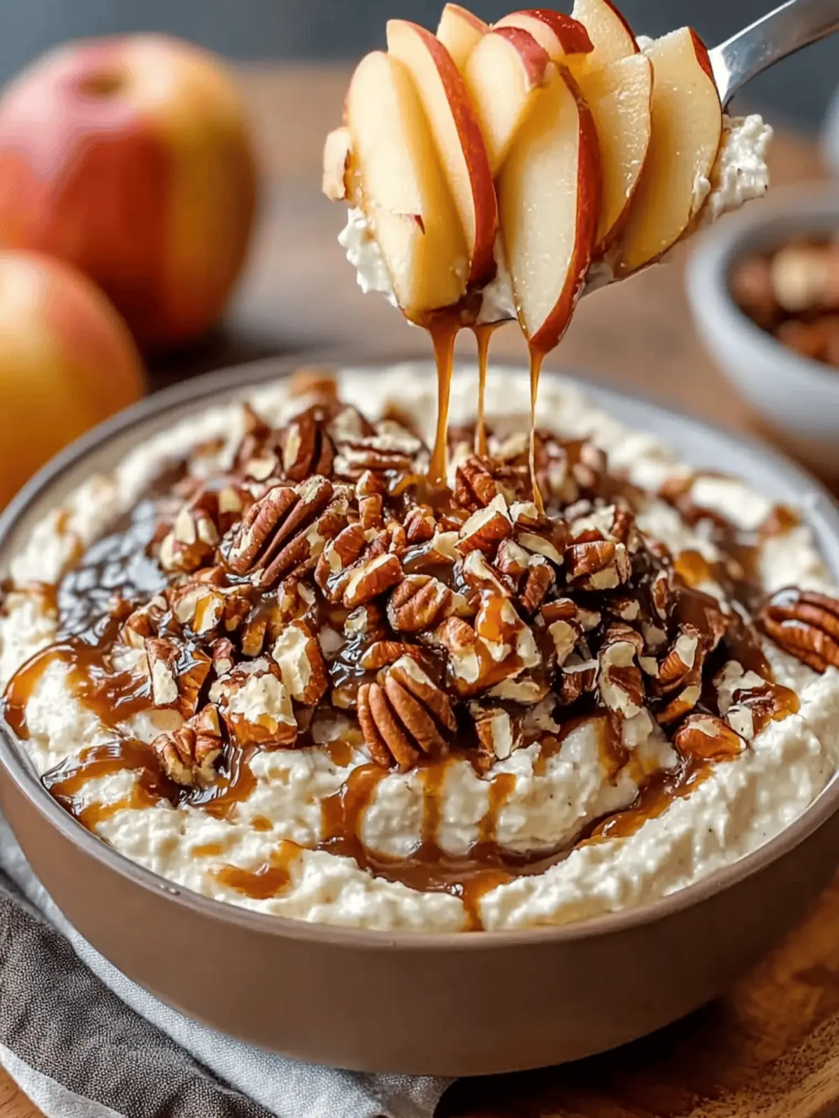 Decadent Caramel Pecan Apple Dip