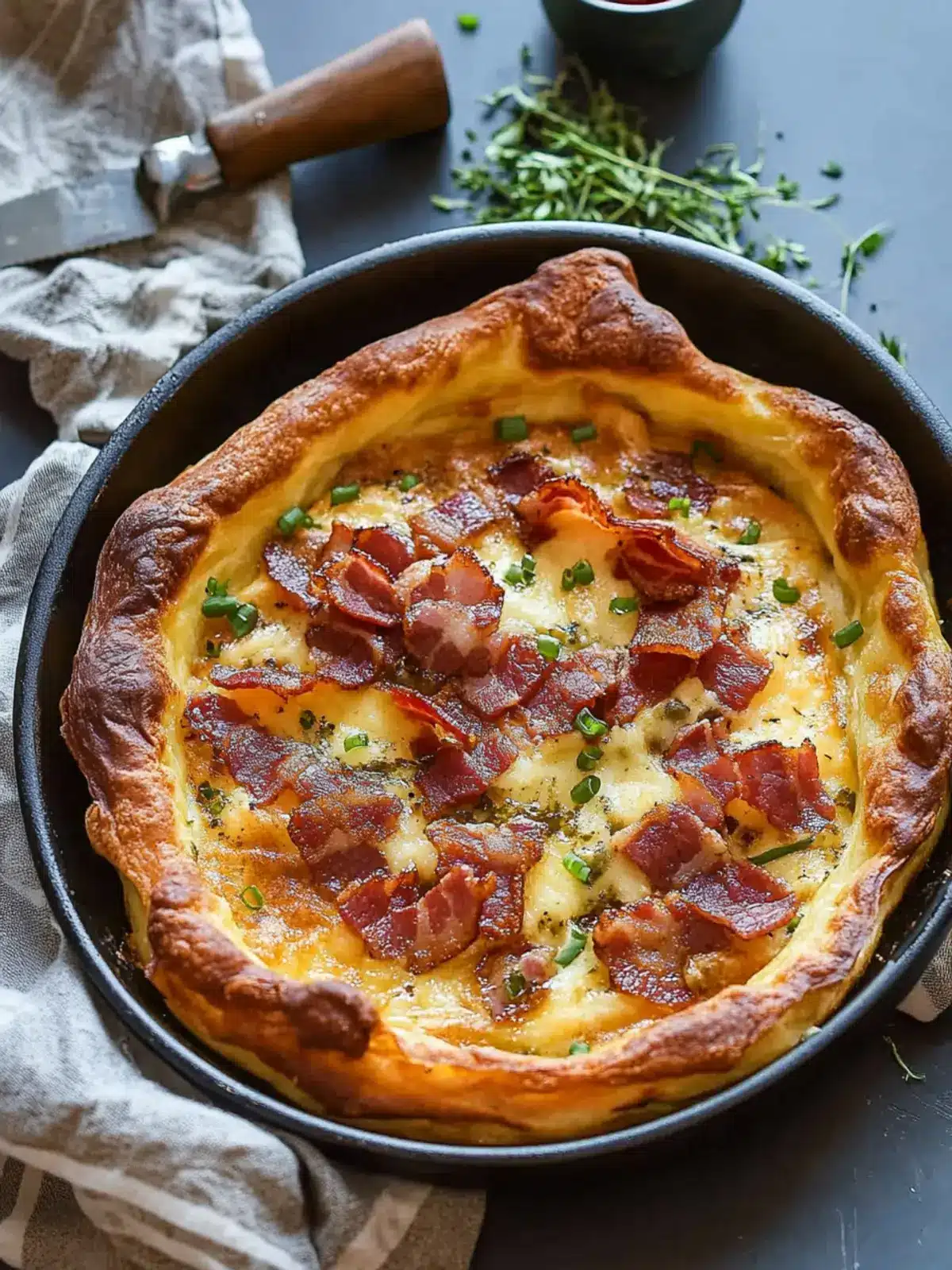 Smoky Bacon and Cheese Dutch Baby