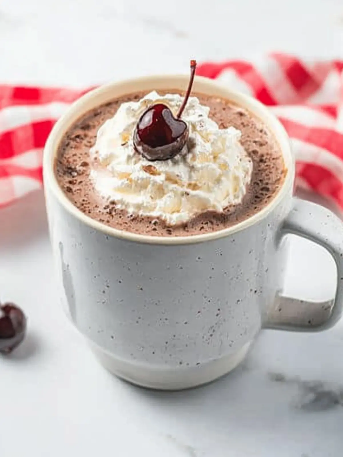 Chocolate Cherry Covered Hot Chocolate