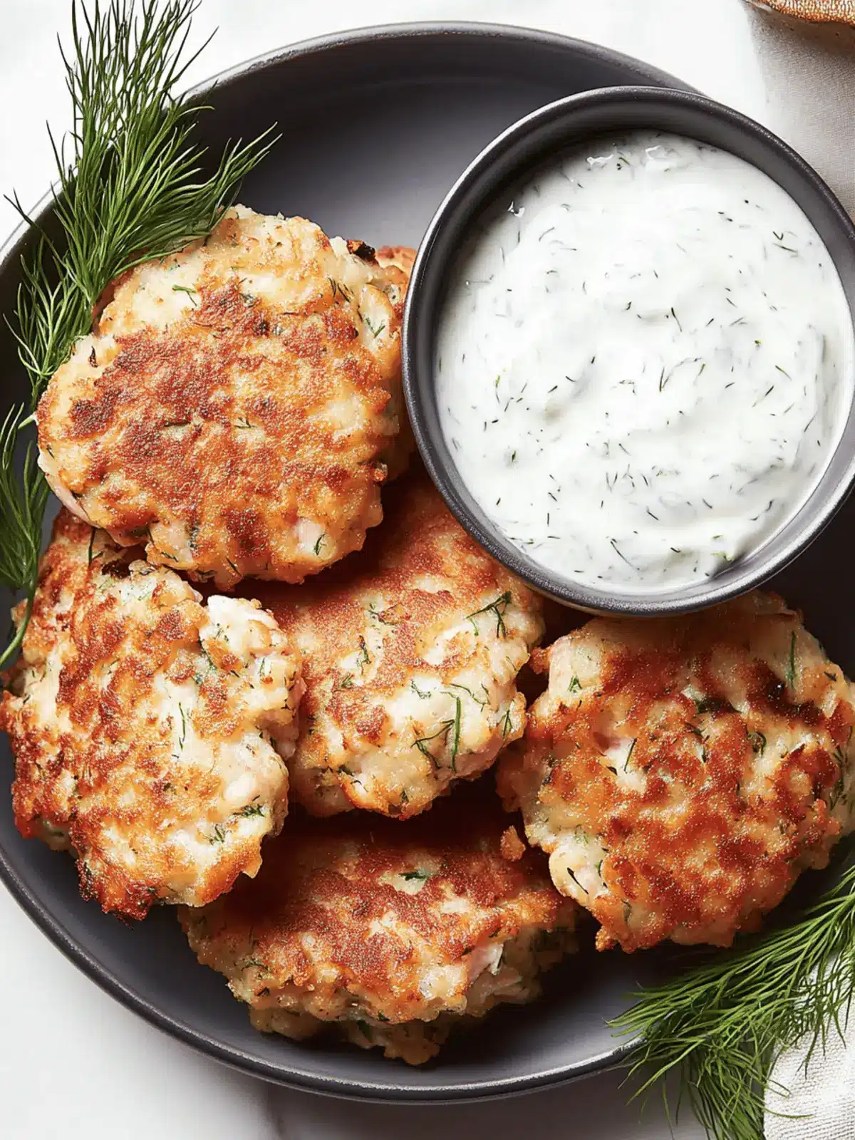 Salmon Croquettes With Dill Sauce