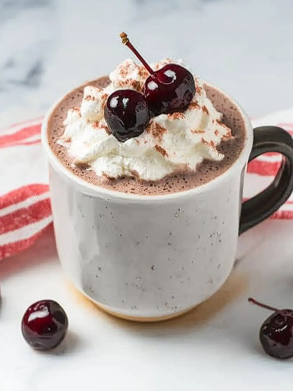 Chocolate Cherry Covered Hot Chocolate