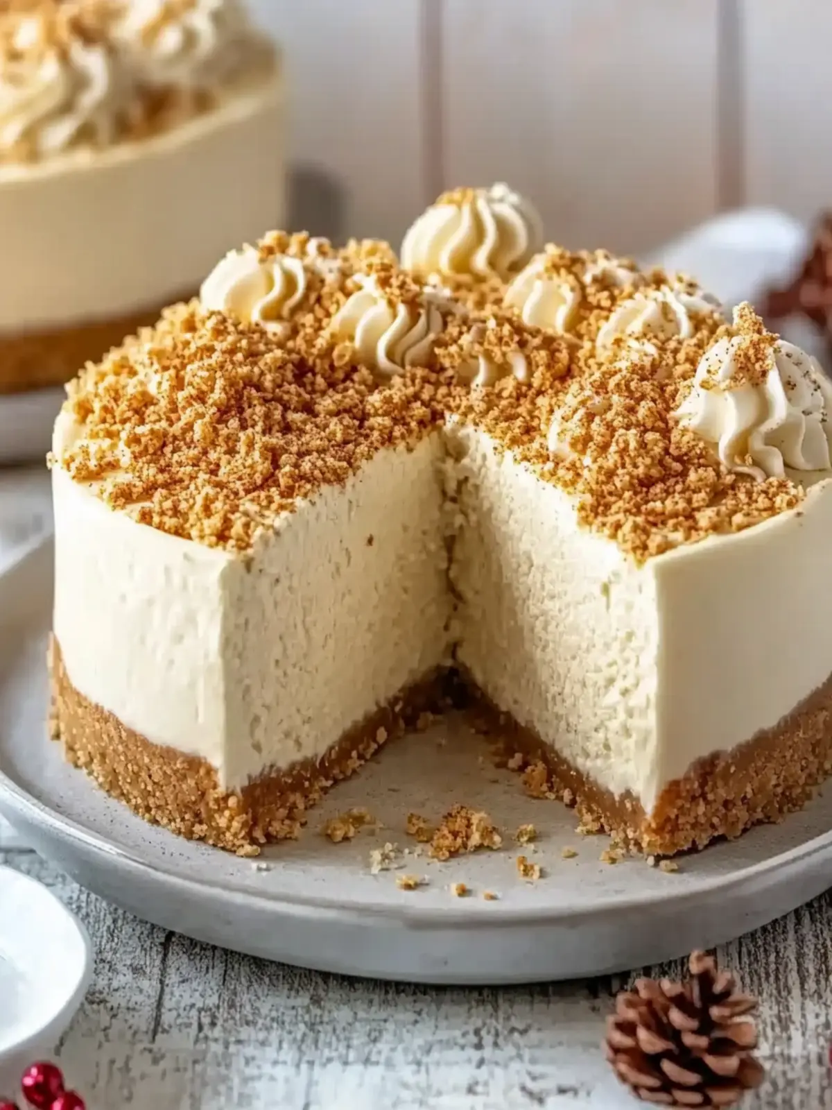 Smooth Eggnog Cheesecake