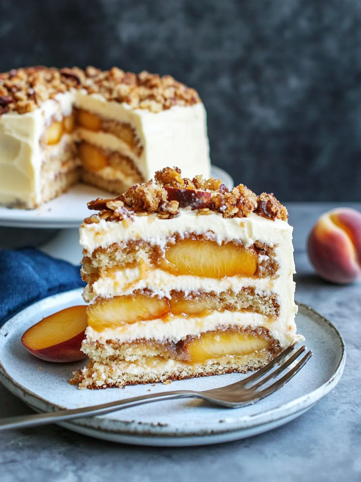 Peach Crisp Cake